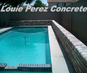 The Brick Wall Around a  Swimming Pool