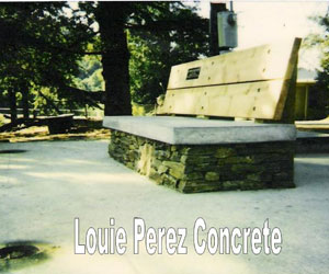 Brick Stone Bench in a Garden