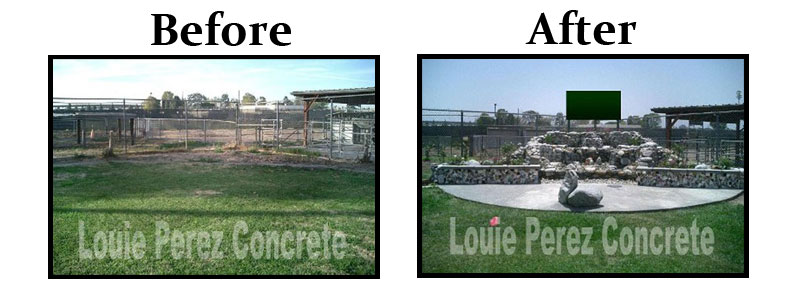 Before and After Rock Waterfall on the Backyard